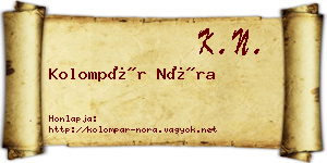 Kolompár Nóra névjegykártya