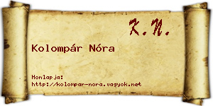 Kolompár Nóra névjegykártya