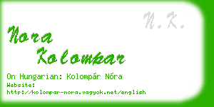 nora kolompar business card